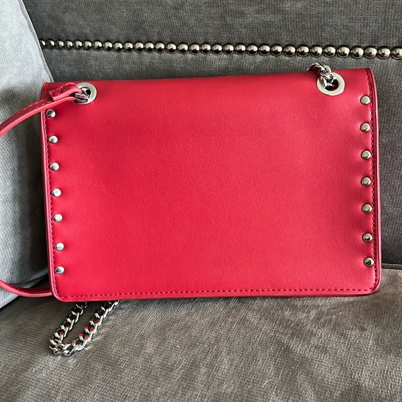 Faux Leather Crossbody Bag with Silver Details - Picture 4 of 7